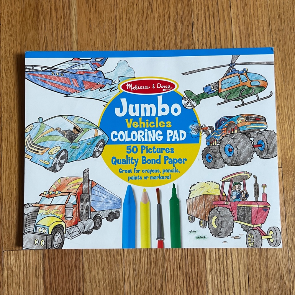 Melissa and Doug Jumbo Vehicles Coloring Pad